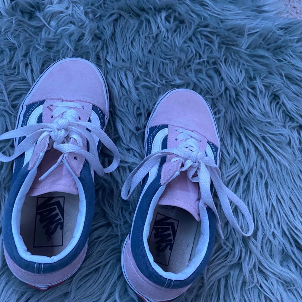 Pink and denim colored vans